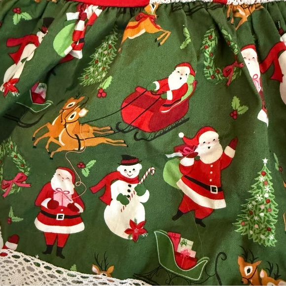 Vintage 90s Ricrac & Ruffles Baby Christmas Dress 6-9 Months Holiday Festive - Picture 2 of 6